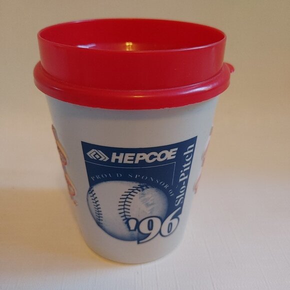 1996 Tim Hortons "Always Fresh" Plastic Mug SLO PITCH BASEBALL HEPCOE - Picture 4 of 8